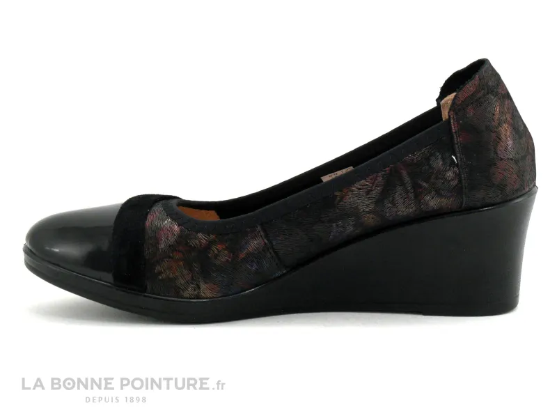Achat chaussures Inéa Femme Escarpin, vente INEA FADO - Vernis - Velours - Fleuri feu - Escarpin compense