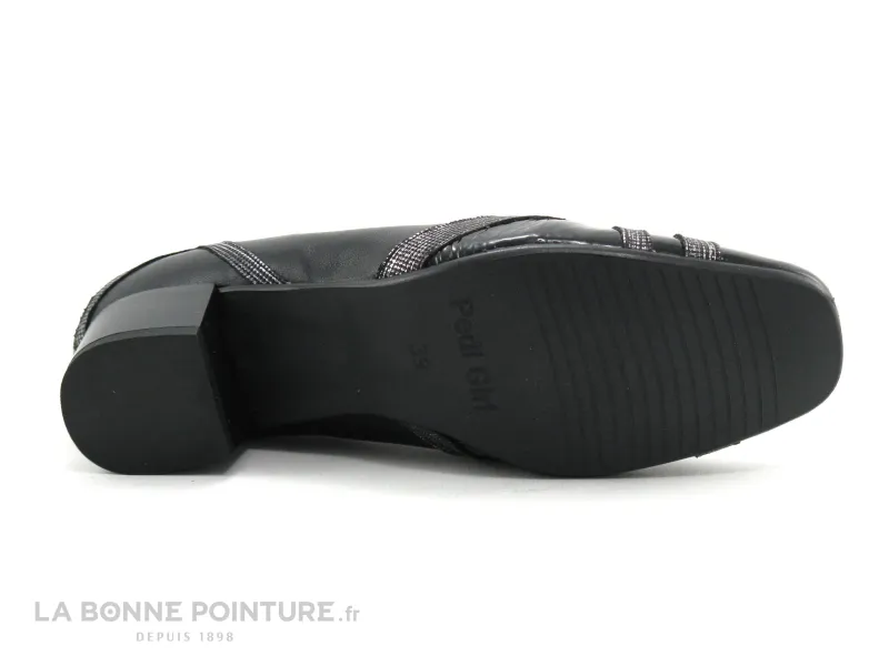 Achat chaussures Pedi Girl Femme Escarpin, vente Pedi Girl CAHUTE B - Noir verni - Argent - Escarpin