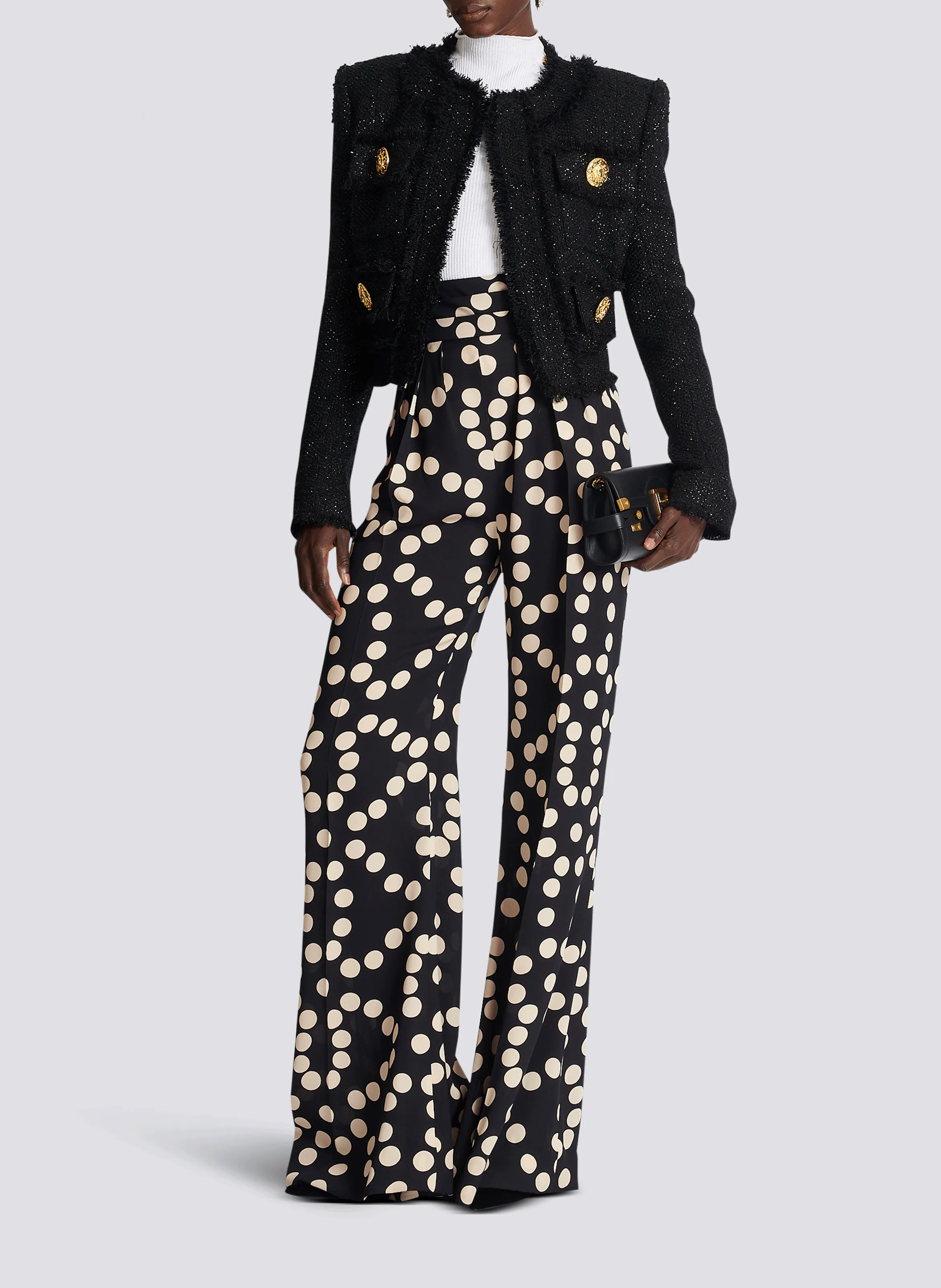 BALMAIN  Pantalon ample à pois - Noir