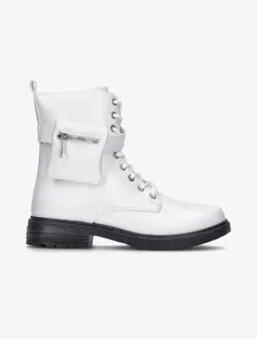 Boots grunge à pochette - blanc