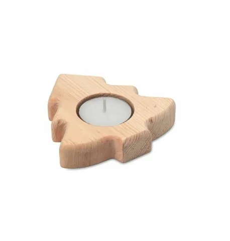 Bougeoir Personnalisable en Bois en Forme de Sapin pour Chauffe-plat