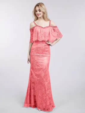 Bretelle Spaghetti Sirène Dentelle Robe Pastèque