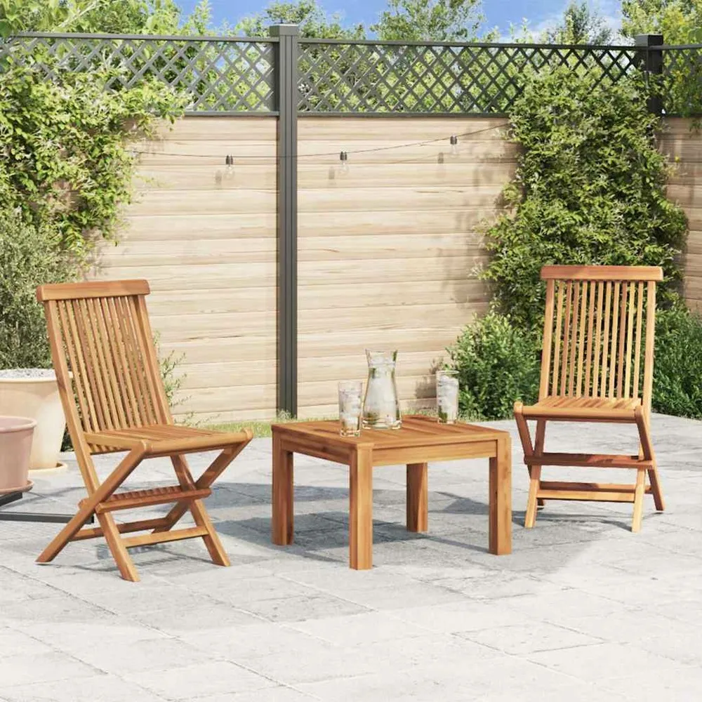 Chaises pliables de jardin lot de 2 bois de teck solide