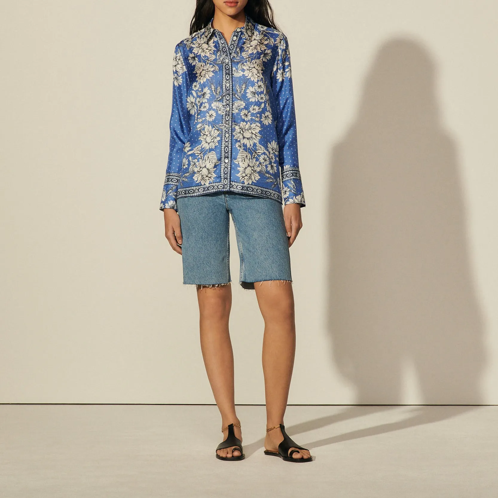 Chemise en soie imprimée
