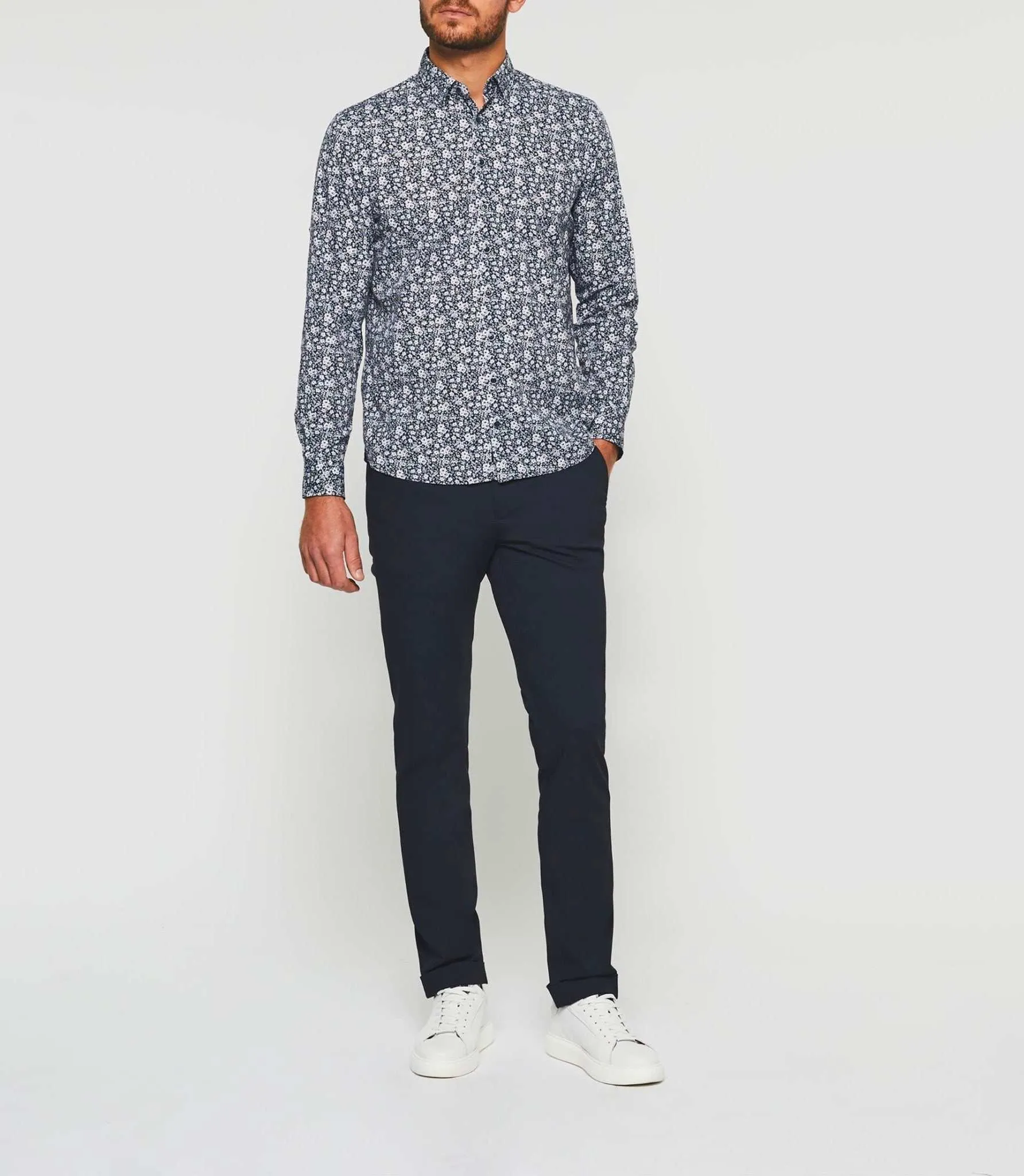 Chemise imprimée marine Kyle