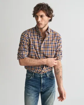 Chemise regular fit en sergé léger à carreaux