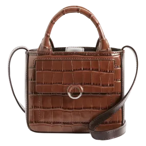CLAUDIE PIERLOT  Sac bandoulière en cuir embossé croco anoucko nano - Marron