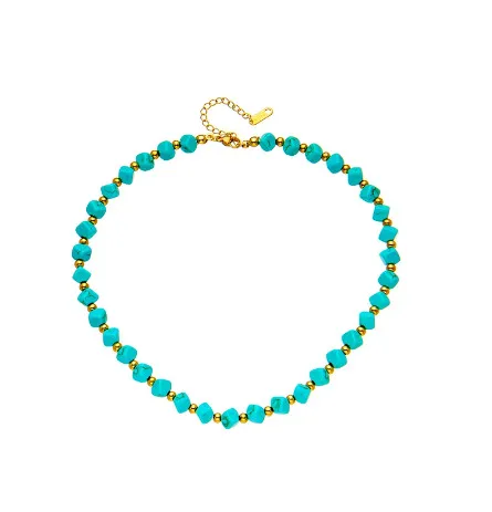 Collier turquoise/doré