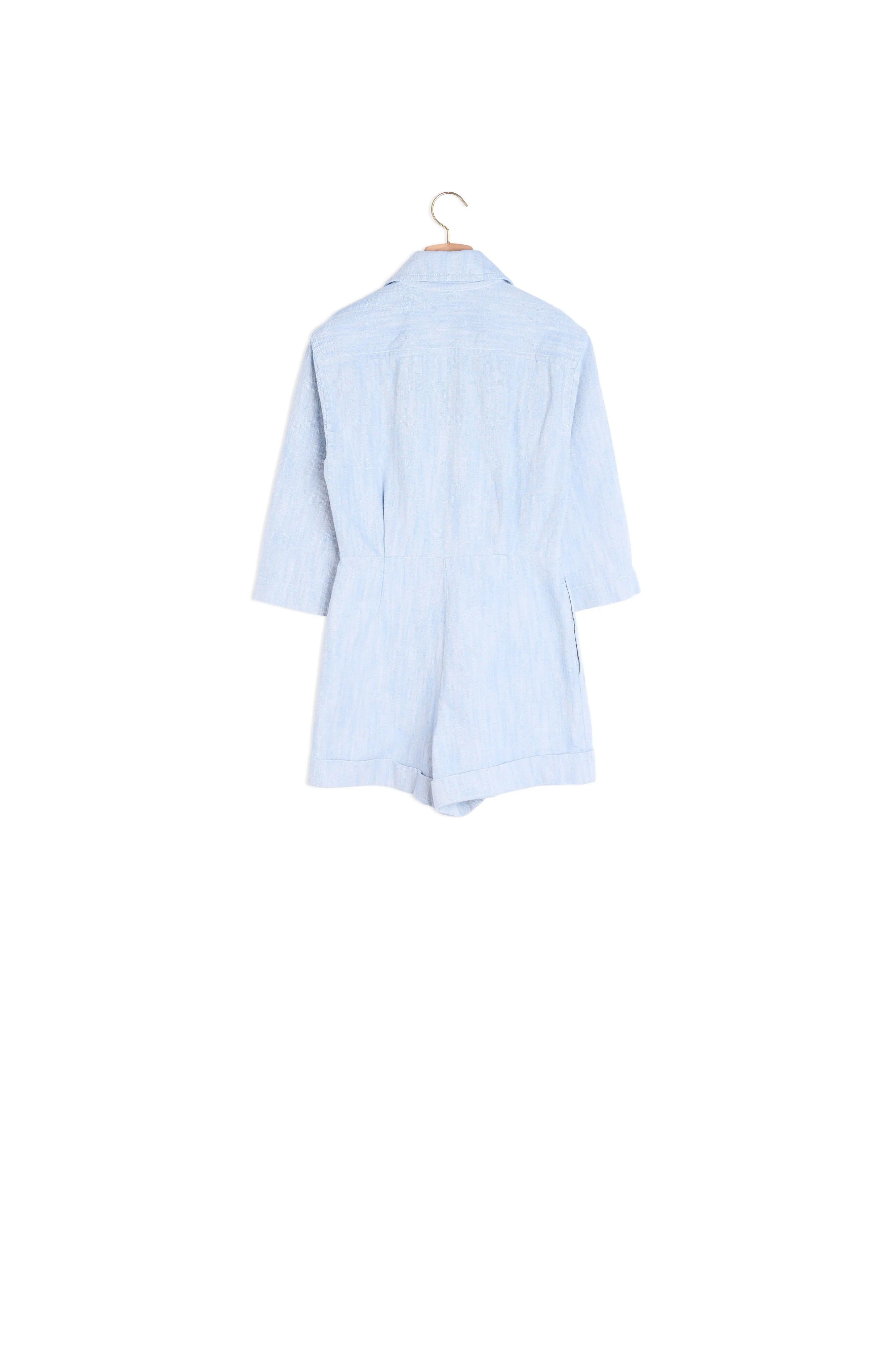 Combinaison short en lin et coton
