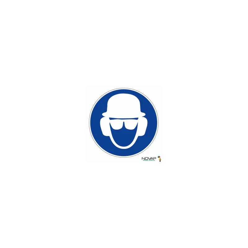Disque de signalisation NOVAP "obligation de porter lunettes et casque antibruit" de 300 m/m