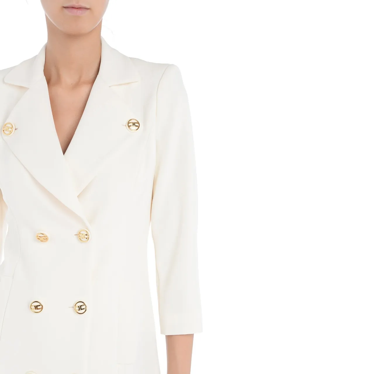 Elisabetta Franchi Robe en crêpe crème