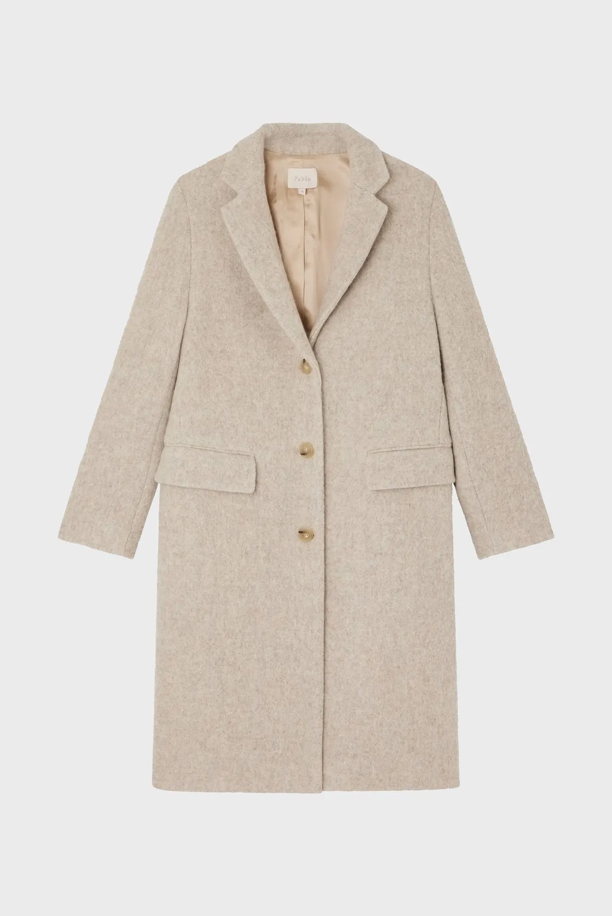Manteau droit en laine - LORELIA