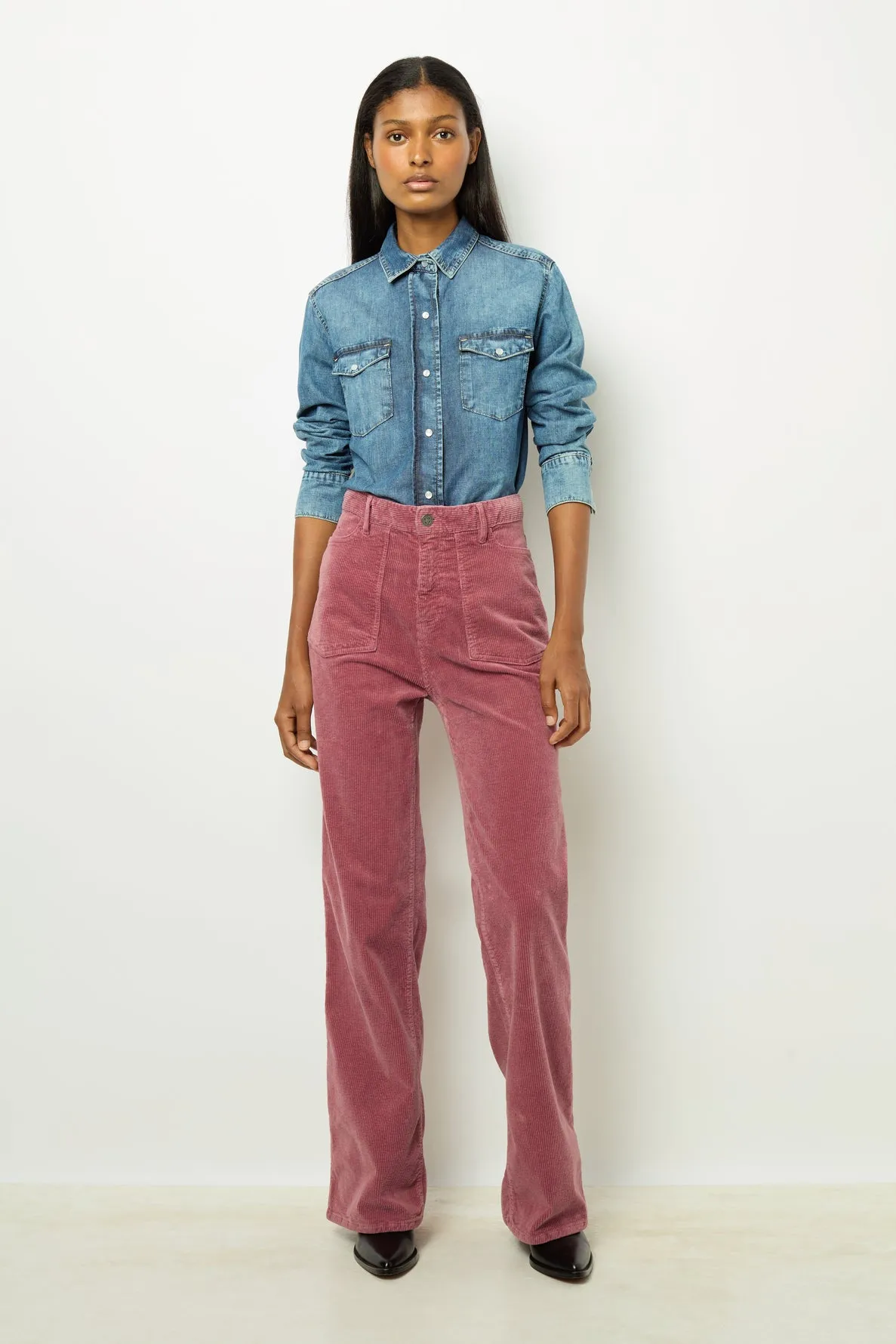 Pantalon flare en velours à côtes - NAZIA