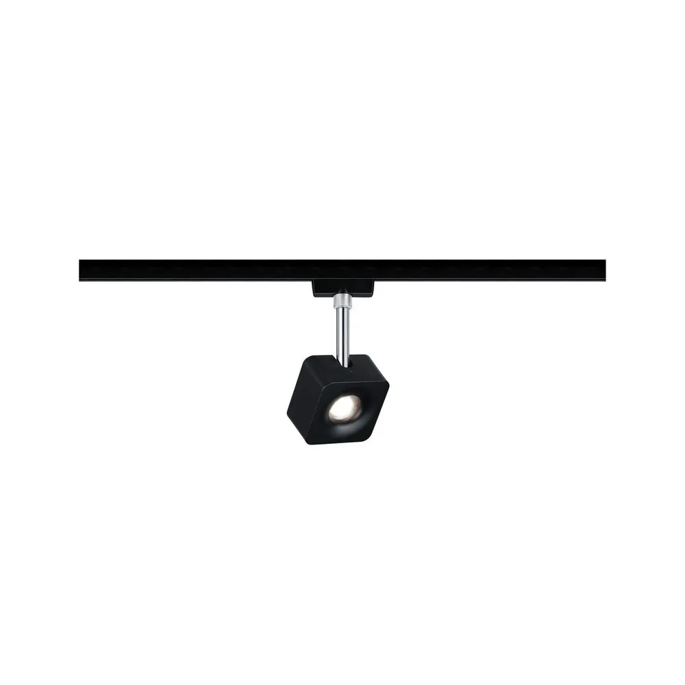PAULMANN 96941 Spot sur rail LED couleur noir mat, chrome CUBE