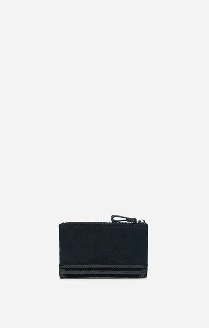 Petite Pochette Zipp\u00e9e En Lin & Paillettes