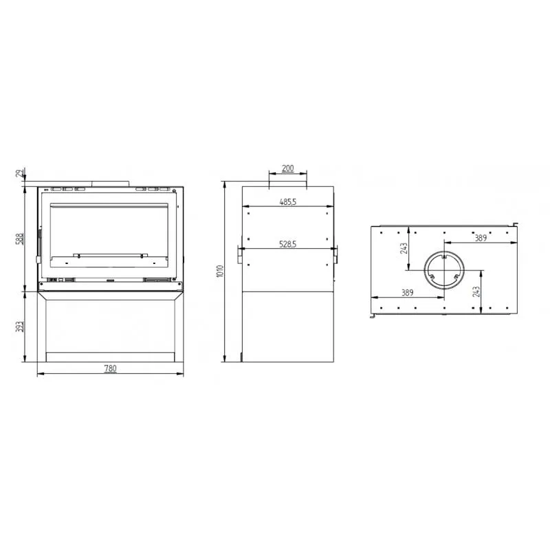 Poêle à bois ventilé double face - FIREMATIC Ottawa - M 12.6 kW