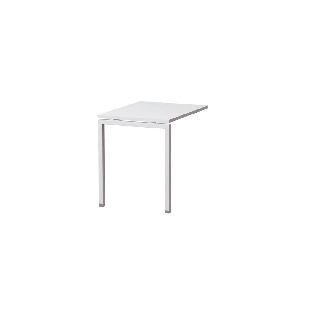 Retour de bureau mt1 elégance avec piétement droit en 80x60cm blanc