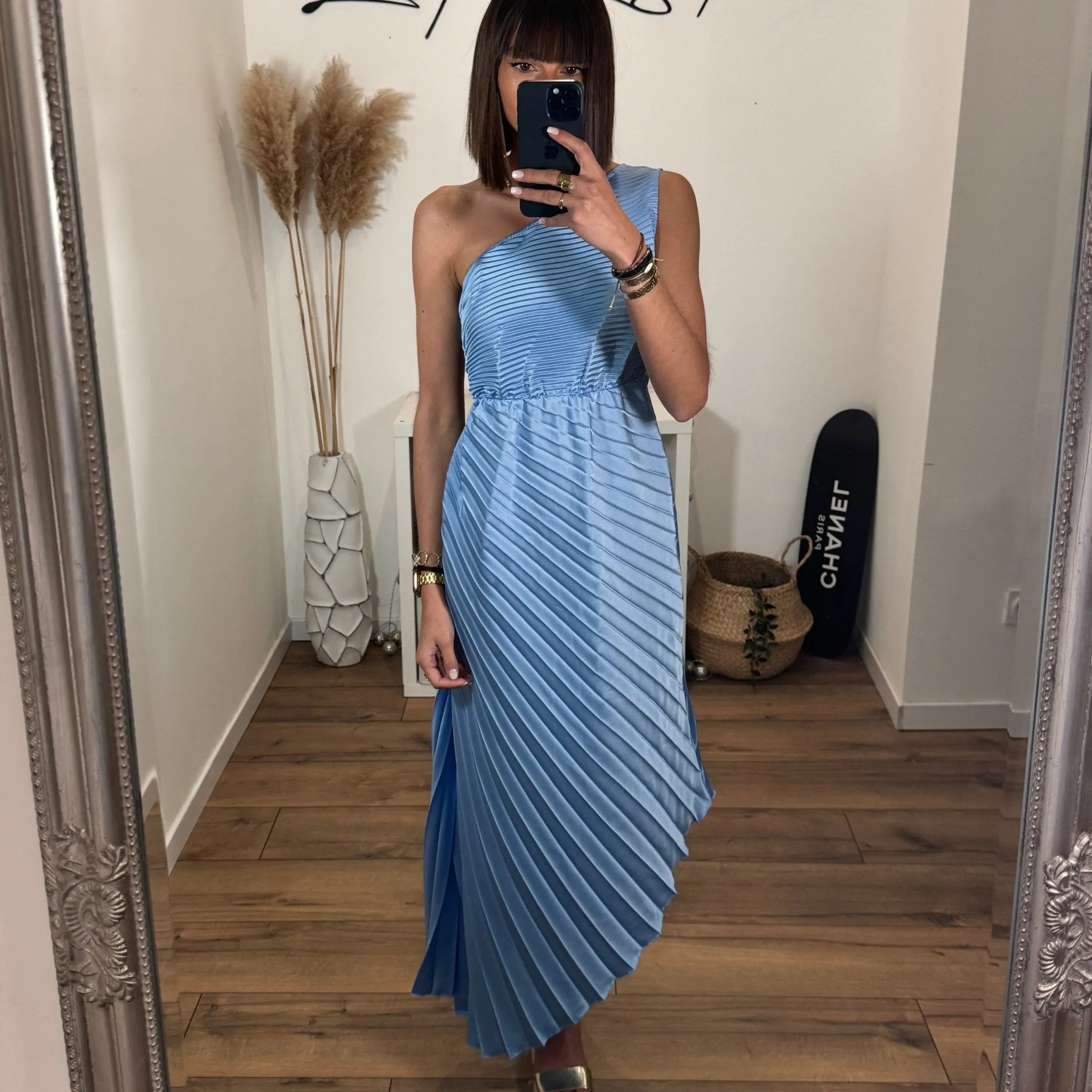 ROBE ASYMETRIQUE BLEU GAZIA