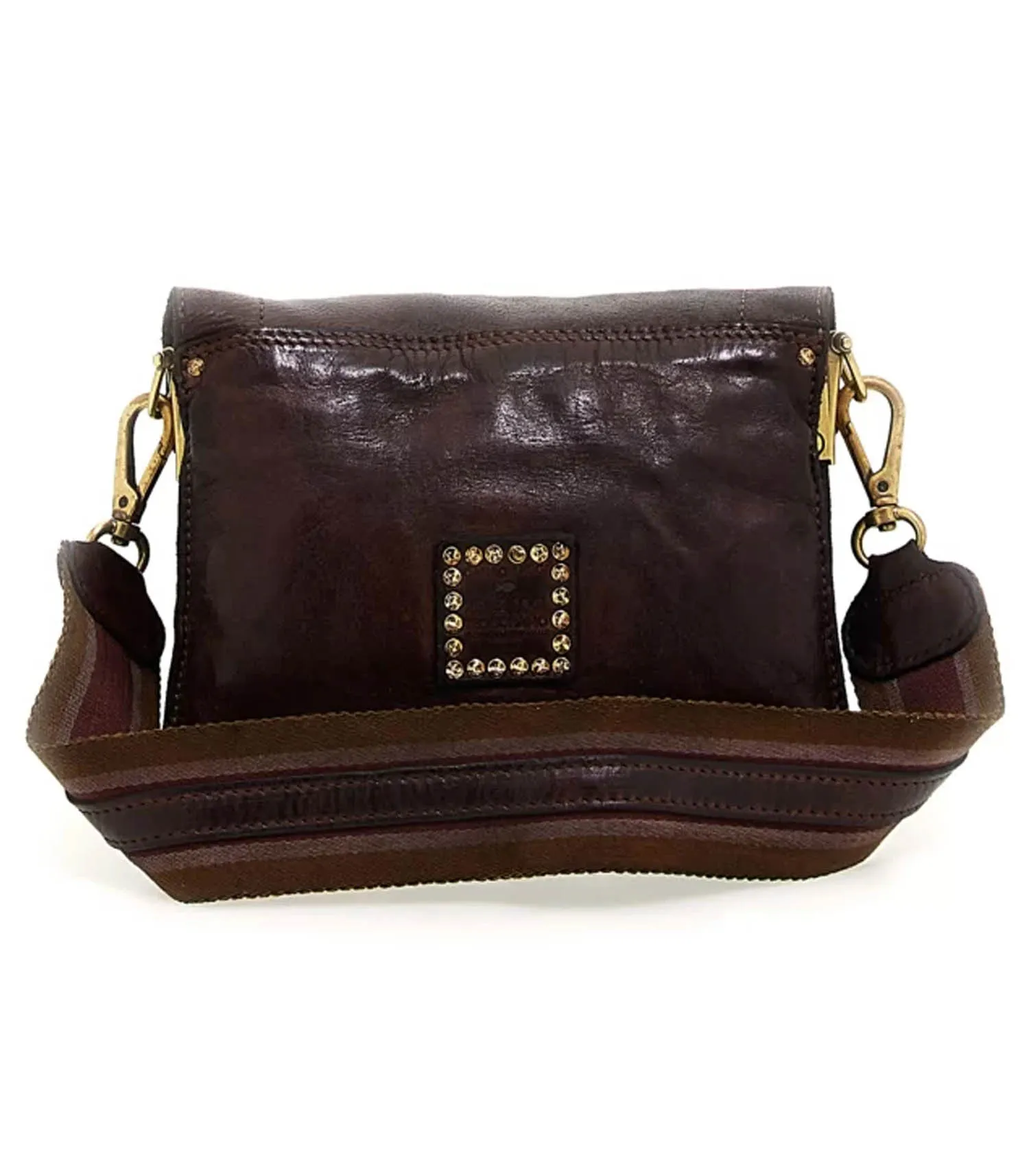 Sac bandoulière Agnese en cuir marron foncé Campomaggi - Jane de Boy