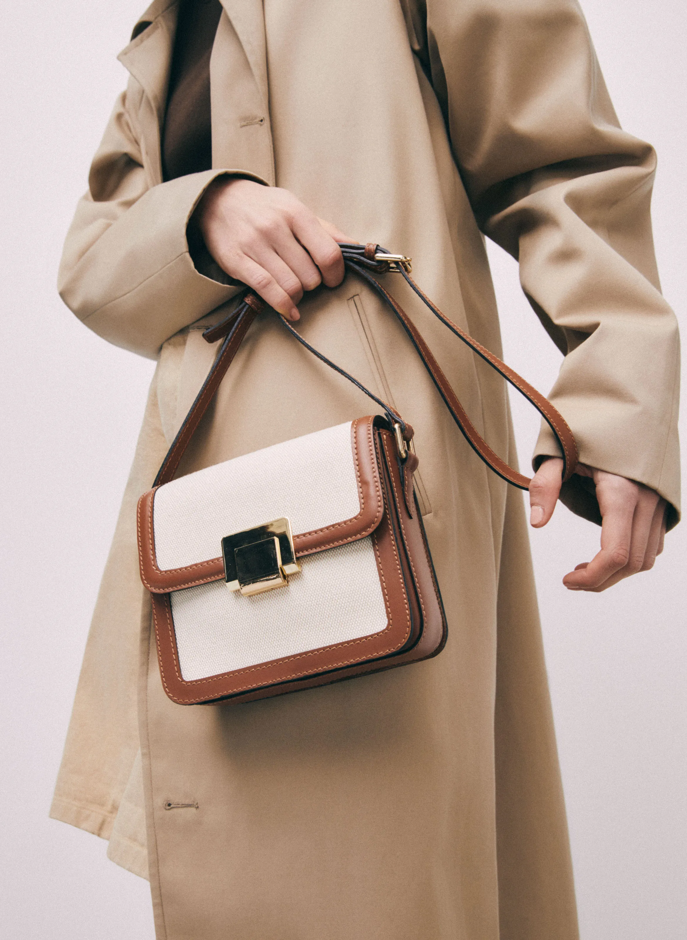 SAISON 1865  Petit sac à bandoulière en cuir - Marron