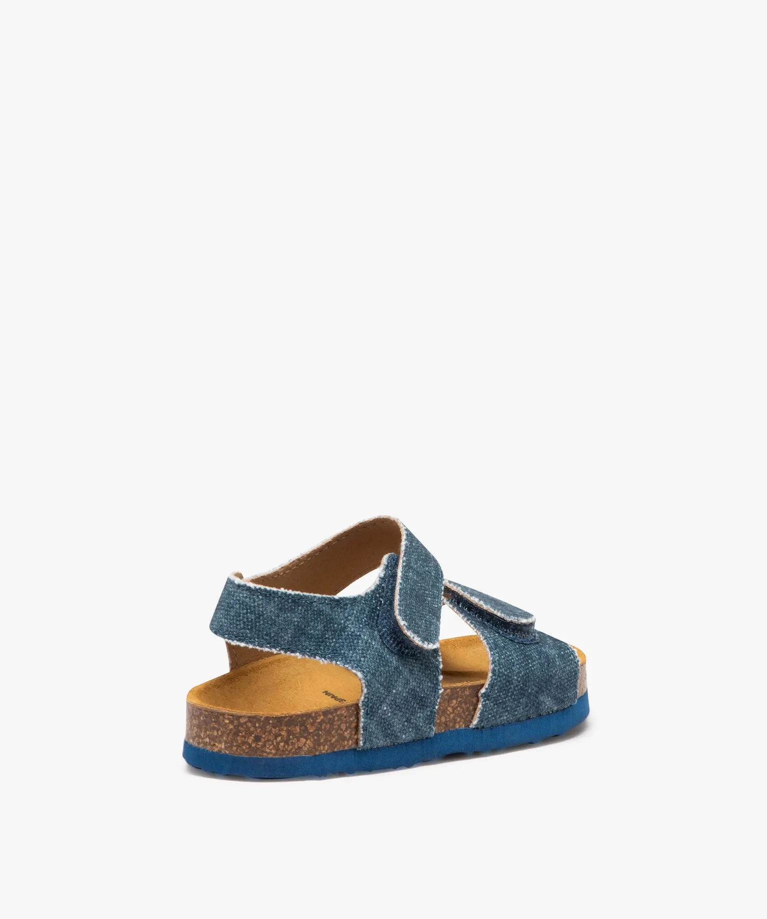 Sandales garçon à brides scratch unies bleu