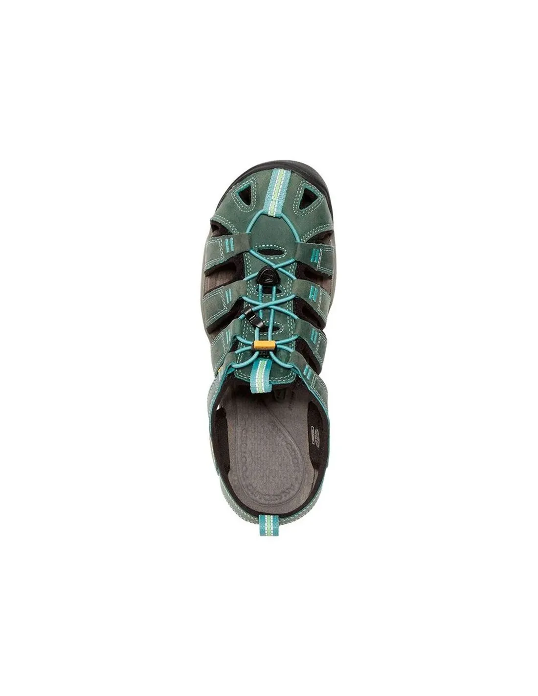 Sandales Montagne de Keen Clearwater Cnx Leather Mineral Blue/Yellow Femme