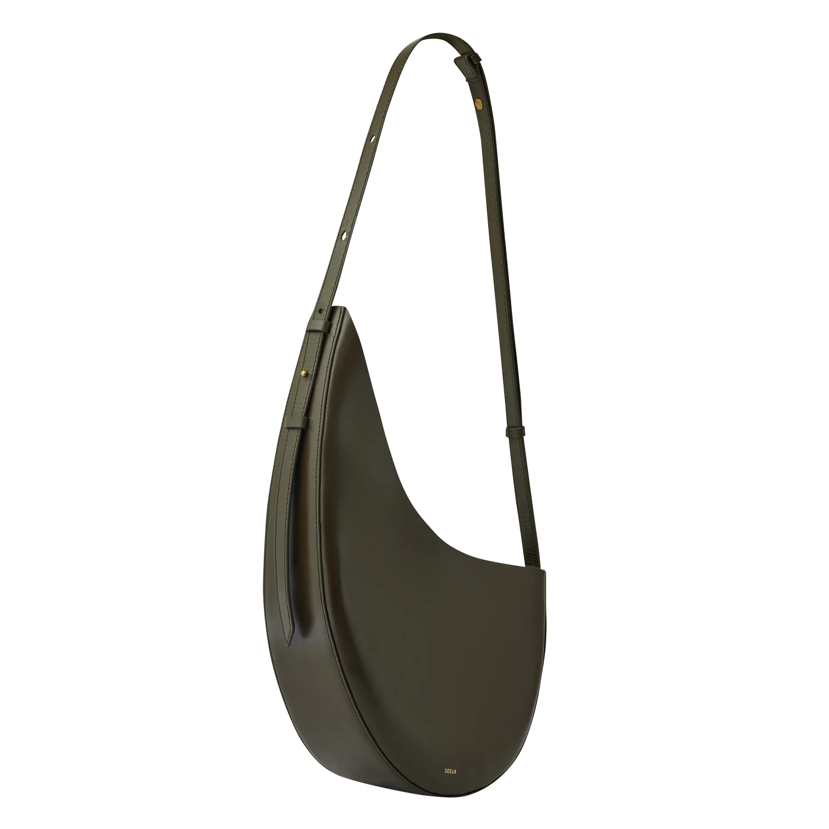 SOEUR  Sac bandoulière asymétrique en cuir lisse winona - Vert