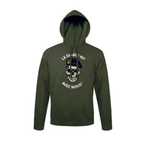 SWEAT SHIRT LE DIABLE RIT AVEC NOUS ARMY DESIGN GI'S STORE