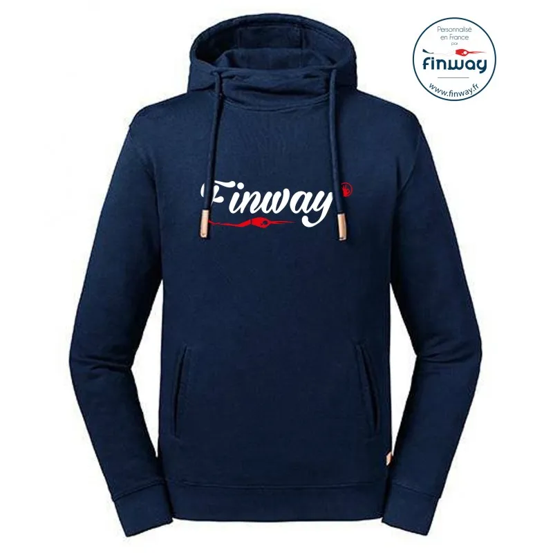 Sweat à capuche col montant Navy FINWAY