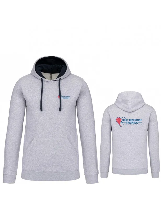 Sweat à capuche FRTI homme (marquage cœur et dos)