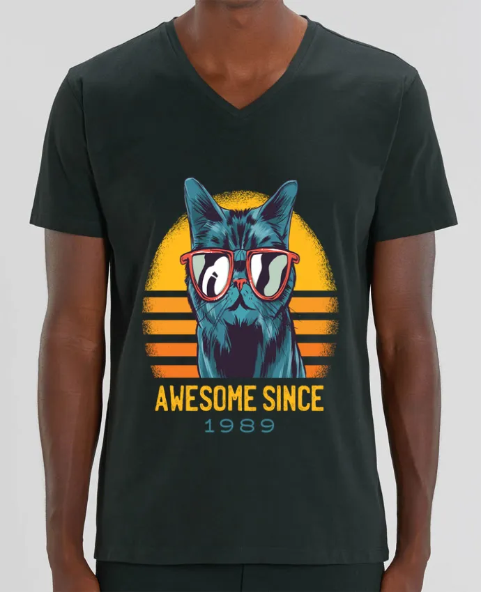 T-shirt homme Awesome Cat par cottonwander