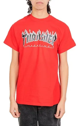 T-shirt Thrasher Flame Logo - Red - men´s