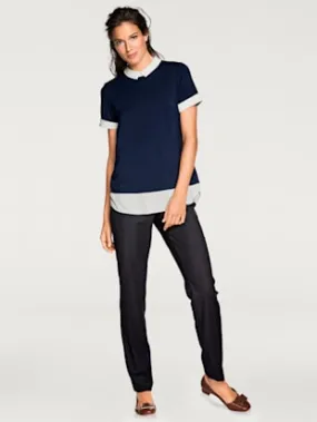 T-shirt à encolure ronde joli look 2 en 1