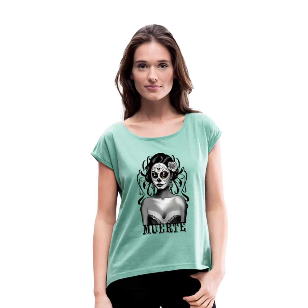T-shirt à manches retroussées Femme Muerte