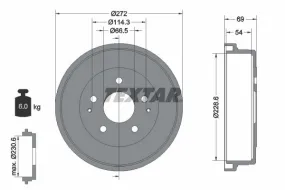 Tambour de frein TEXTAR 94034300 