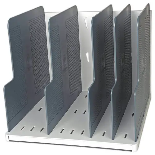 Trieur vertical Modulotop Ecoblack - 4 compartiments - Gris - EXACOMPTA